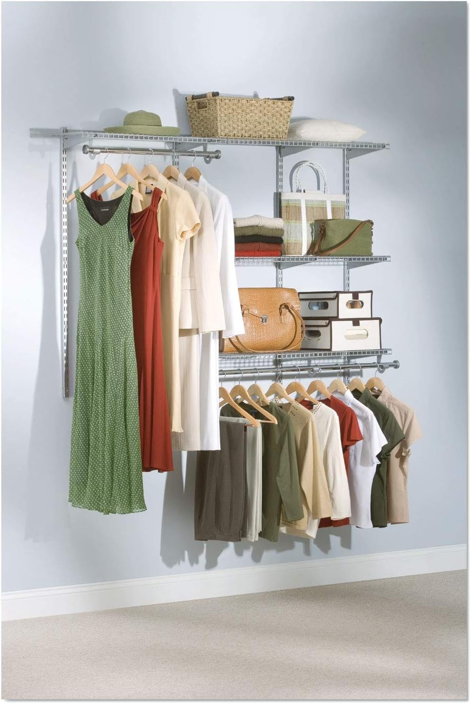 Rubbermaid Configurations Custom Closet Organizer Kit Titanium Ventilated Shelving for Closets Up to 6 Feet