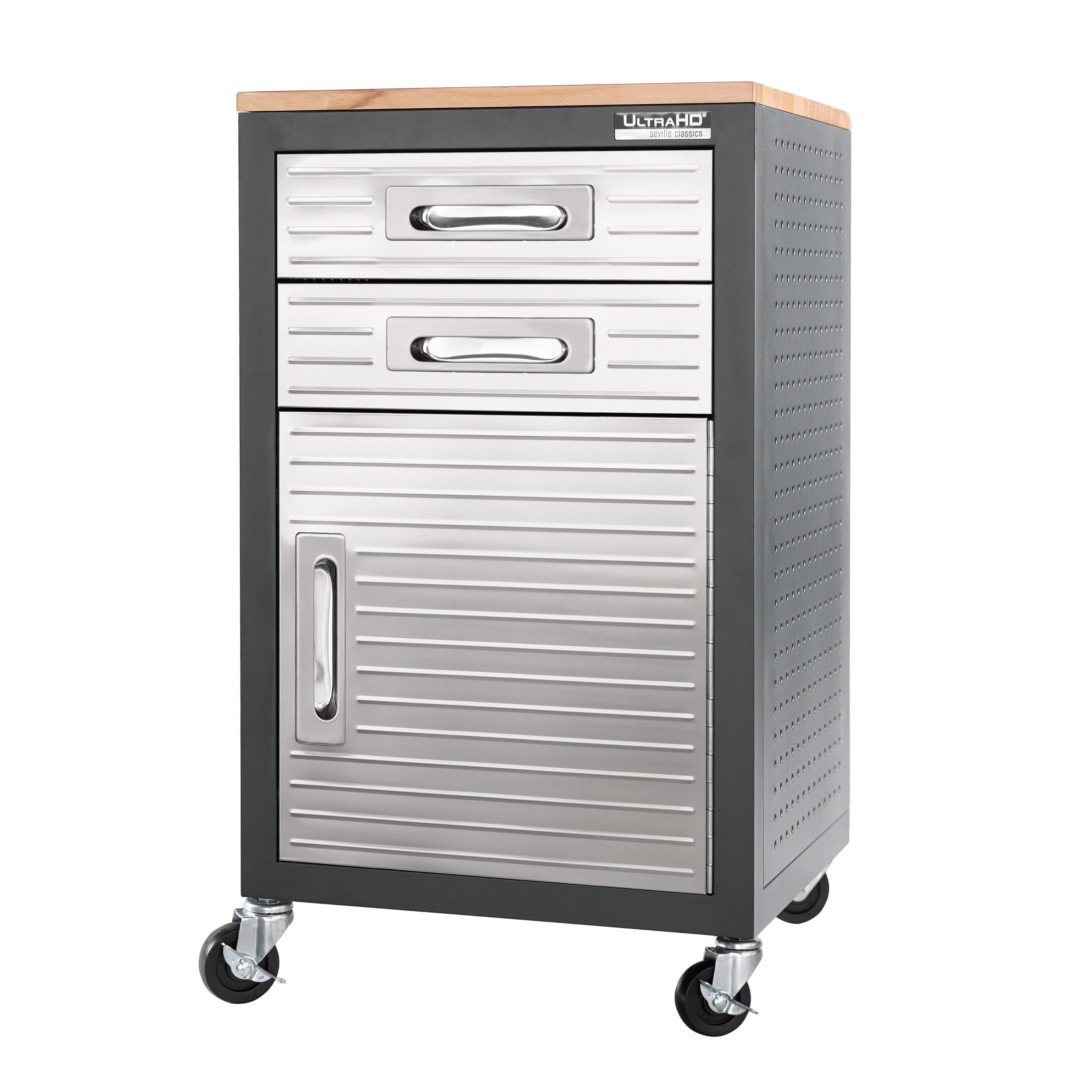 Seville Classics UltraHD Rolling Steel Tool Storage Cabinet Graphite Locking 20.5 x 16 x 31.5 Inch