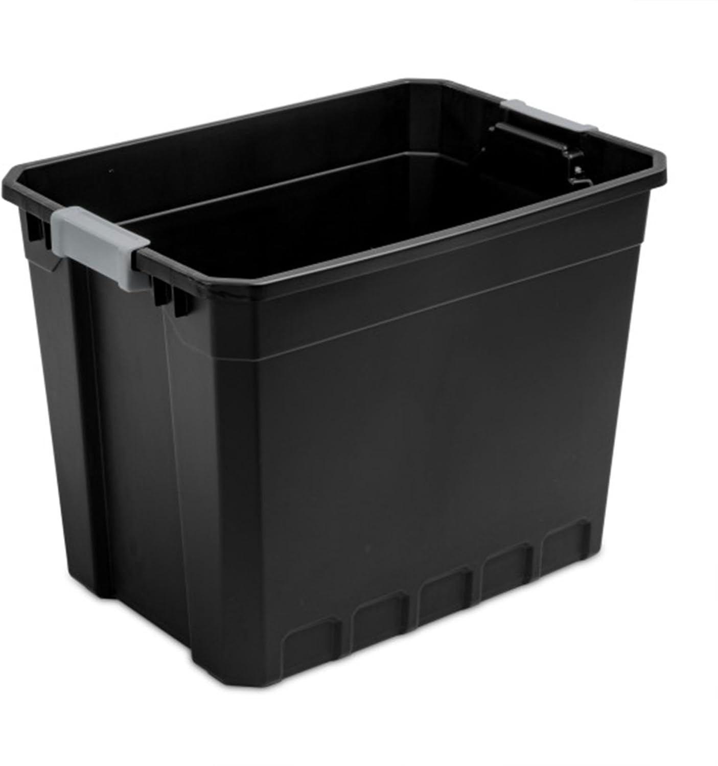 Sterilite Industrial Storage Tote 27 Gallon Pack of 3 Gray Black Stackable Garage Utility