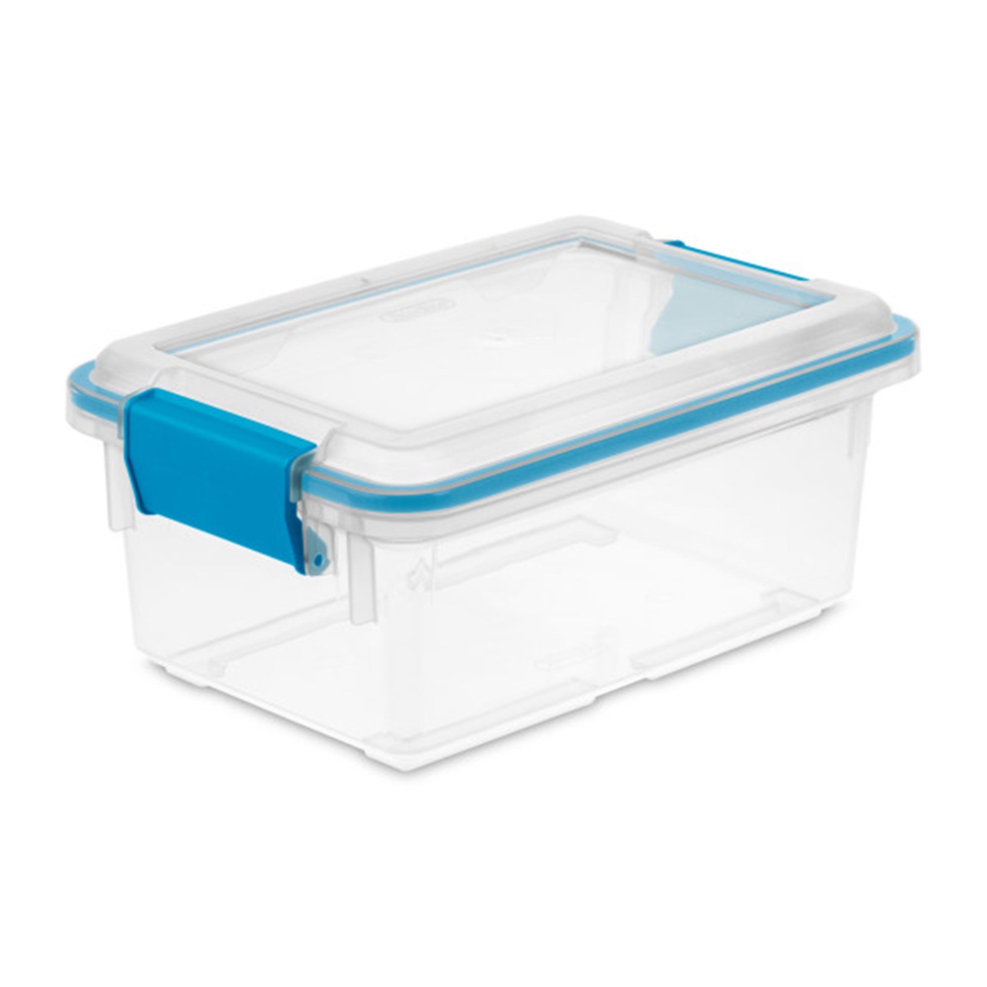Sterilite Ultra Latch Clear Storage Box 70 Quart Stackable Set of 4 Blue Latches