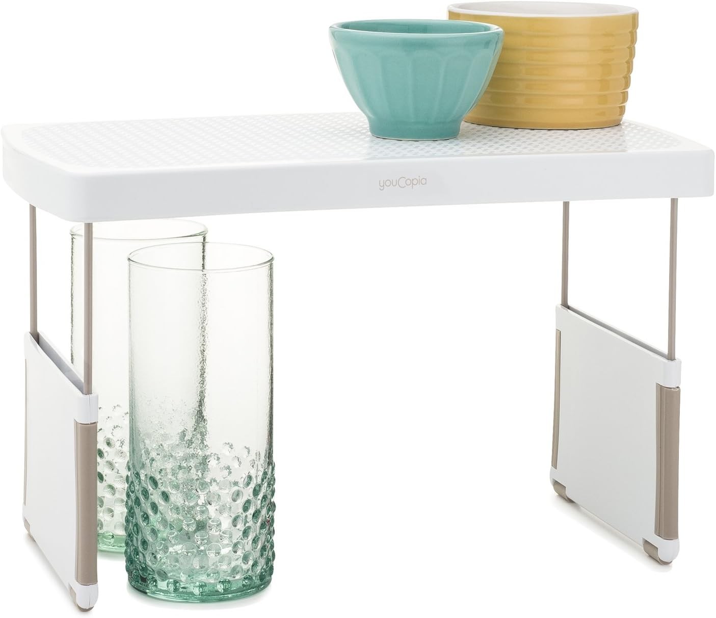 YouCopia Expandable Pantry Shelf Riser Pack of 3 White Adjustable 8.8-14.2 Inch